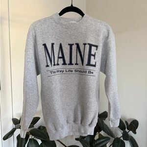 Vintage Tultex Gray Maine Crewneck Sweater